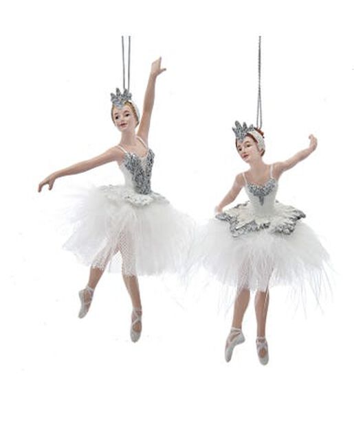 Julepynt ballerinaer, Høyde 14 cm, Offwhite