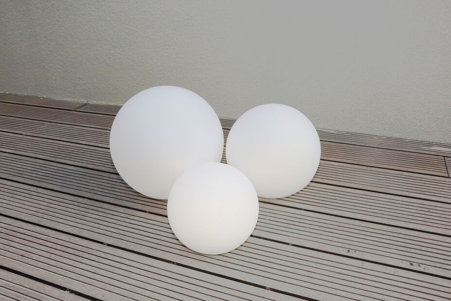 Pyxis utendørs balllampe, Ø30 cm, Hvit