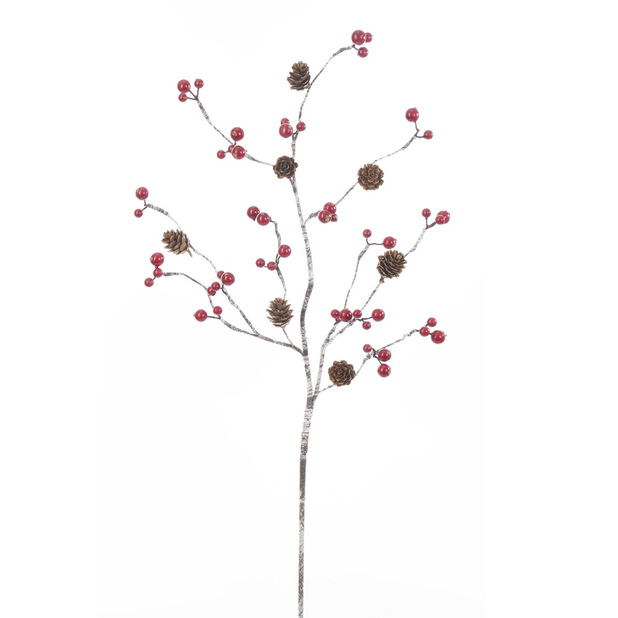 Juledekorasjon kvist med bær, Høyde 66 cm, Flerfarget