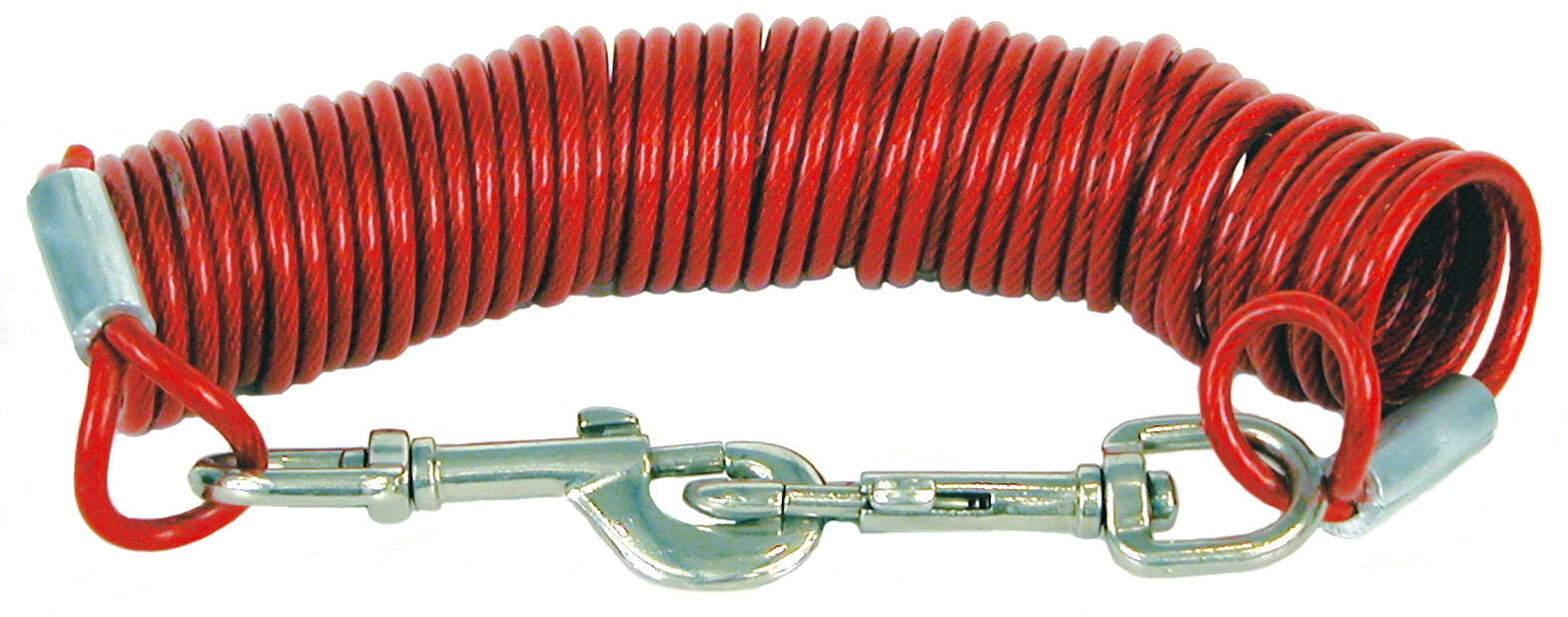 Dogman Løpeline, vinylkledd spiral 3m, Lengde 300 cm, Rød