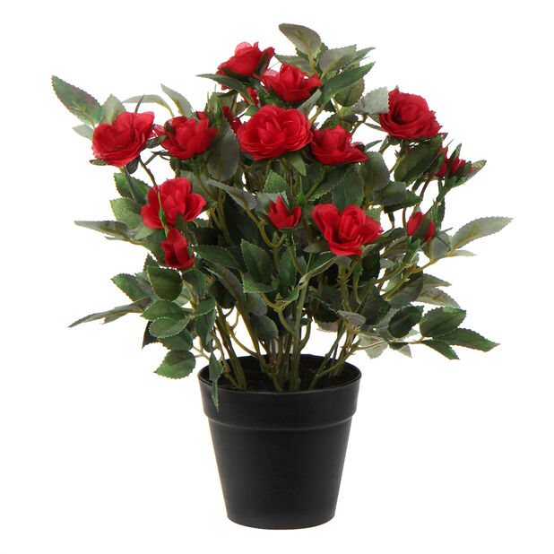 Rose kunstig, Høyde 30 cm, Rød