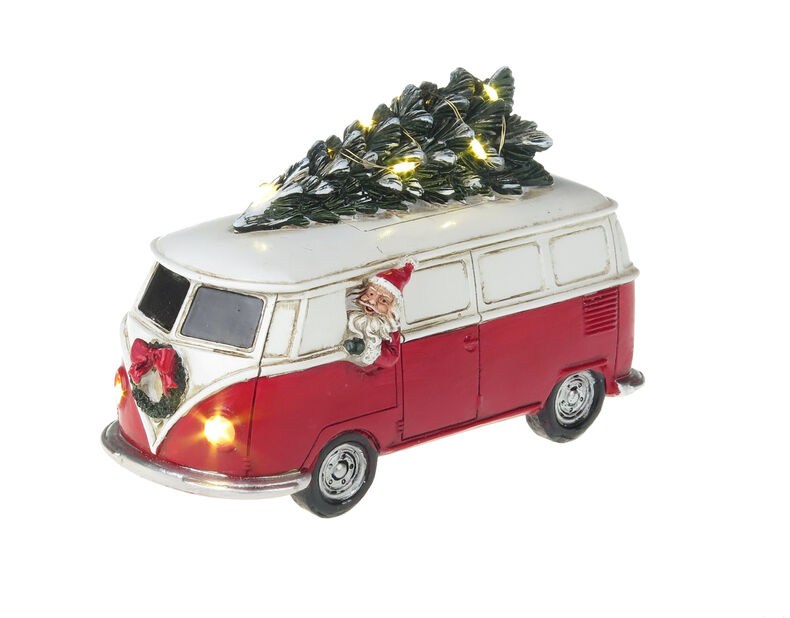 Julepynt juletrebil, Høyde 12 cm, Flerfarget